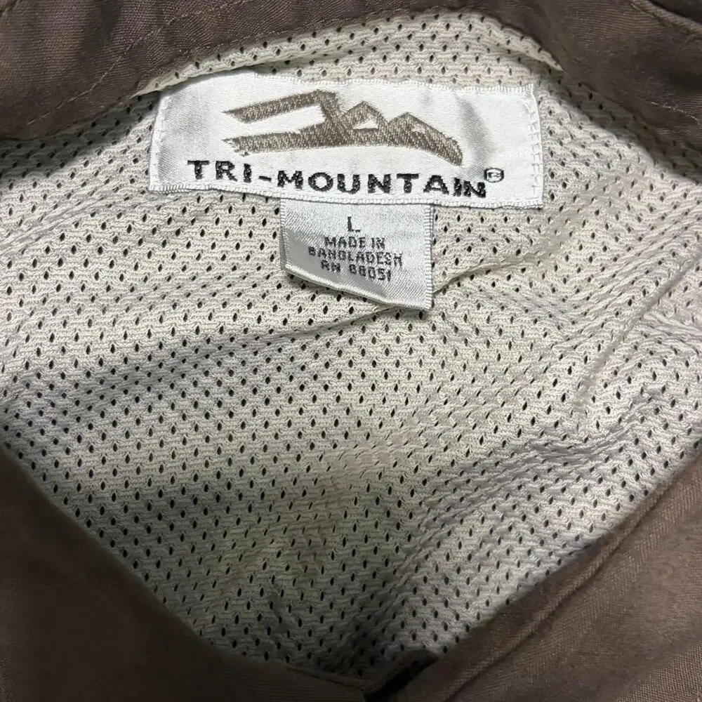 Tri mountain brown quilted diamond pattern